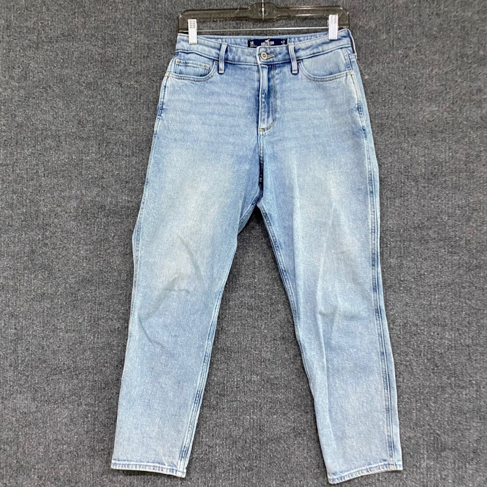 Hollister Curvy High-Rise Mom Jeans Light Wash Distressed Vintage Stretch 5R W27